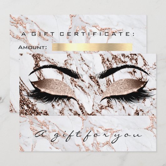 Cadeaubon Marble Copper Lash Beauty Makeup (Voorkant / Achterkant)