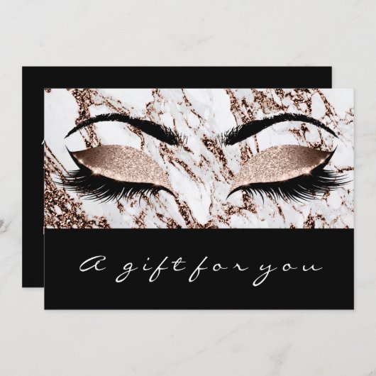 Cadeaubon Marmer Koper Wimpers Studi Make-up (Voorkant / Achterkant)