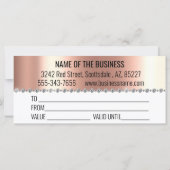 Cadeaubon Marmer Roze Goud Glitter Diamant (Achterkant)