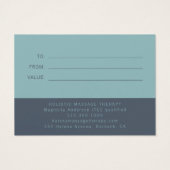 Cadeaubon Massage Therapeut Visitekaartje (Achterkant)