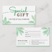 Cadeaubon: Massage Therapist Service Visitekaartje (Voorkant / Achterkant)