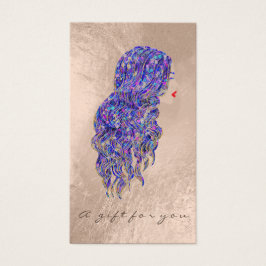 Cadeaubon Mermaid Gold Hairdresser Makeup Visitekaartje