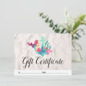 Cadeaubon Mermaid op anker Nautical Kaart (Staand voorkant)