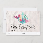 Cadeaubon Mermaid op anker Nautical Kaart (Voorkant)