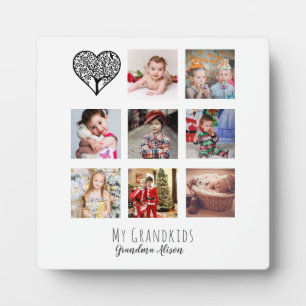Cadeaubon met familiebomen-fotocollage voor oma fotoplaat