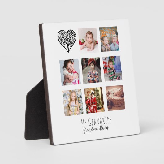 Cadeaubon met familiebomen-fotocollage voor oma fotoplaat (Voorkant)