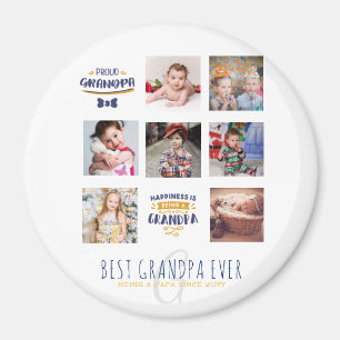Cadeaubon met familiefotocollage Trots opa Opa Magneet