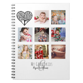 Cadeaubon met familiefotocollage voor trotse opa notitieboek