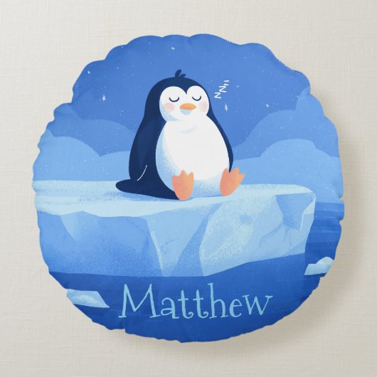 Cadeaubon met pinguïn, gepersonaliseerde pinguïn rond kussen (Voorkant)