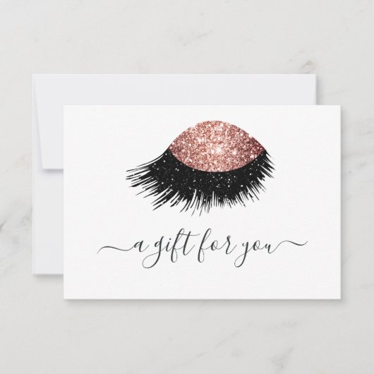 Cadeaubon met Roze Goud Glitters voor Ogen (Voorkant)