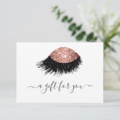 Cadeaubon met Roze Goud Glitters voor Ogen (Staand voorkant)