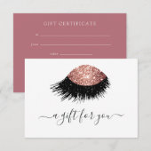 Cadeaubon met Roze Goud Glitters voor Ogen (Voorkant / Achterkant)
