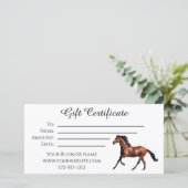 Cadeaubon met running Bay Horse Bedankkaart (Staand voorkant)