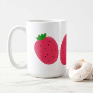 Cadeaubon met twee aardbeien koffiemok