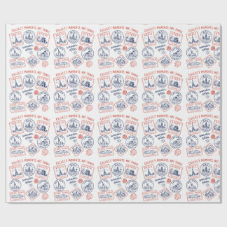 Cadeaubon met vintage reisstempel cadeaupapier