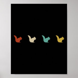Cadeaubon met vintage retro eekhoorn wandelen kamp poster