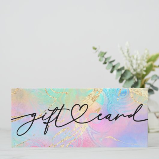 cadeaubon met vloeibare marmer (Staand voorkant)