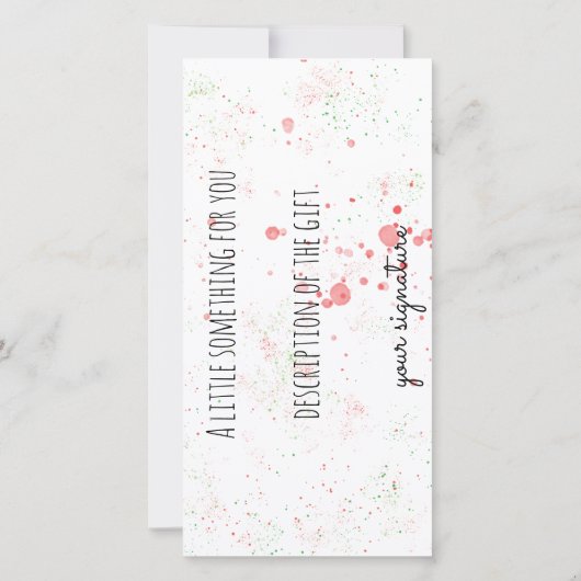 Cadeaubon met waterverf pizza (Achterkant)