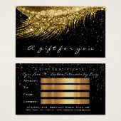 Cadeaubon Metallic Gold Lash Black Makeup Visitekaartje (Voorkant /achterkant)