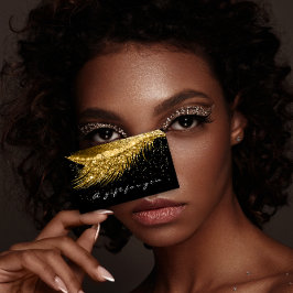 Cadeaubon Metallic Gold Lash Black Makeup Visitekaartje