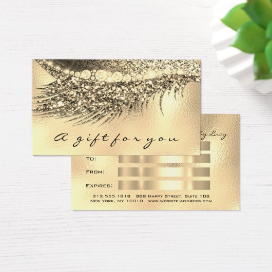Cadeaubon Metallic Gold Lash Glam Make-up Visitekaartje (Bureau)