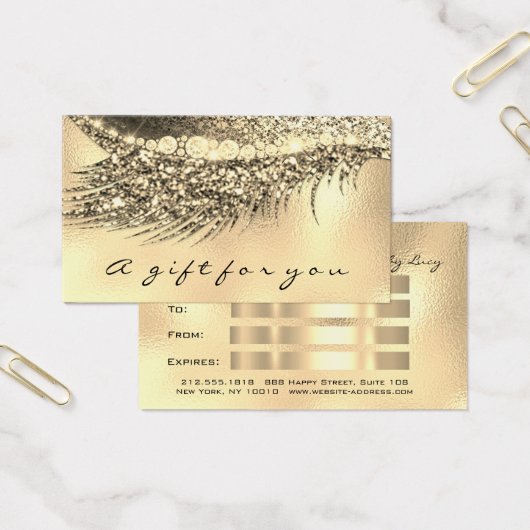 Cadeaubon Metallic Gold Lash Glam Make-up Visitekaartje (Kantoor)