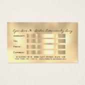 Cadeaubon Metallic Gold Lash Glam Make-up Visitekaartje (Achterkant)