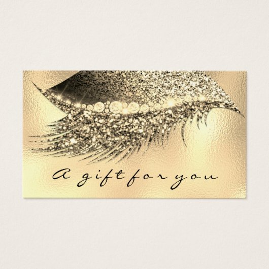 Cadeaubon Metallic Gold Lash Lux Makeup Visitekaartje (Voorkant)
