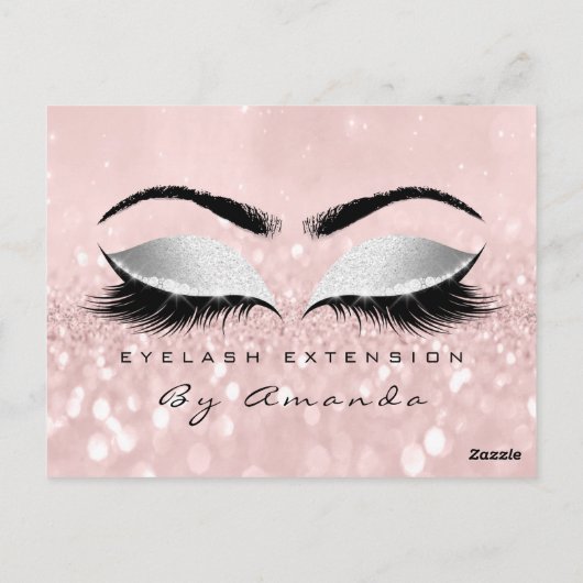 Cadeaubon Microbl Gray Cosmetoloog Lashes Briefkaart (Achterkant)