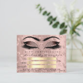 Cadeaubon Microblading Roos Lashes Makeup Briefkaart (Staand voorkant)