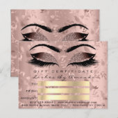 Cadeaubon Microblading Roos Lashes Makeup Briefkaart (Voorkant / Achterkant)