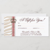 Cadeaubon Mode Salon Jewelry Zebra (Achterkant)