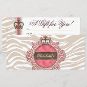 Cadeaubon Mode Salon Jewelry Zebra (Voorkant / Achterkant)