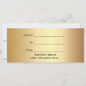 Cadeaubon | Modern donkerbruin marmer Gold-etiket (Achterkant)