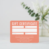 CADEAUBON modern zakelijk sinaasappel wit (Staand voorkant)