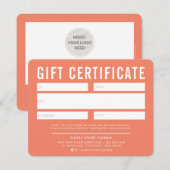 CADEAUBON modern zakelijk sinaasappel wit (Voorkant / Achterkant)