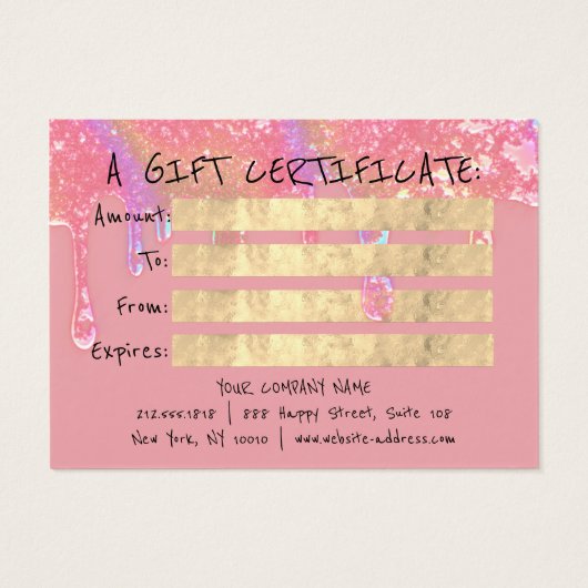 Cadeaubon Nagels Haar Make-up Drips QR Foto Visitekaartje (Achterkant)