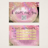 Cadeaubon Nagels Roze Make-up Drips QR Code Visitekaartje (Voorkant /achterkant)