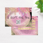 Cadeaubon Nagels Roze Make-up Drips QR Code Visitekaartje (Bureau)