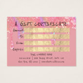 Cadeaubon Nagels Roze Make-up Drips QR Foto Visitekaartje (Achterkant)