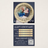 Cadeaubon Nail Hair Makeup QR Logo Foto Vierkante Visitekaartjes (Voorkant /achterkant)