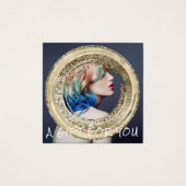 Cadeaubon Nail Hair Makeup QR Logo Foto Vierkante Visitekaartjes (Voorkant)