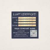 Cadeaubon Nail Hair Makeup QR Logo Foto Vierkante Visitekaartjes (Achterkant)