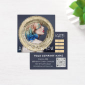 Cadeaubon Nail Hair Makeup QR Logo Foto Vierkante Visitekaartjes (Bureau)