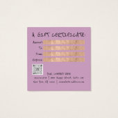 Cadeaubon Nails Hair Dresser Makeup Paars Vierkante Visitekaartjes (Achterkant)