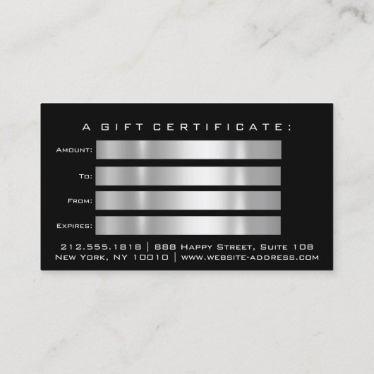 Cadeaubon Nails Makeup Eyelash Roos Black Visitekaartje (Achterkant)