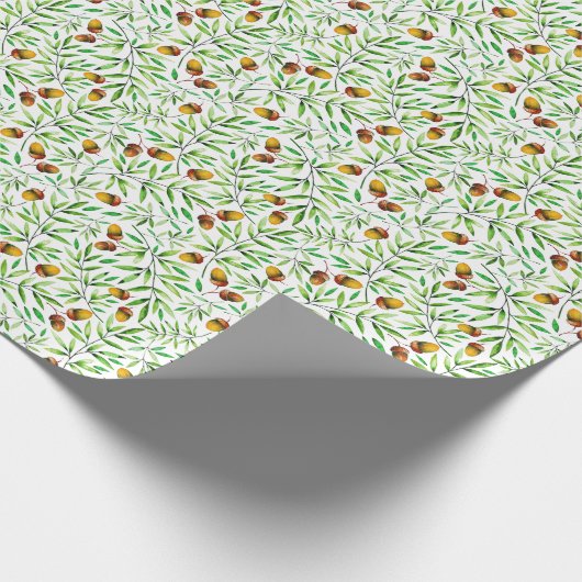 Cadeaubon Natuur van Little Acorn Leaf Pattern Cadeaupapier (Hoek)
