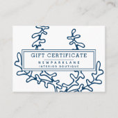 Cadeaubon Nautisch Blauw Zee Plant Visitekaartje (Voorkant)