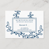 Cadeaubon Nautisch Blauw Zee Plant Visitekaartje (Achterkant)