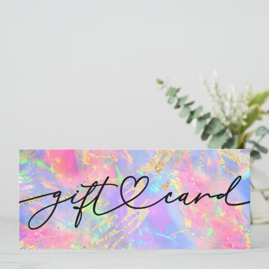 cadeaubon neon kleuren opaalsteen (Staand voorkant)